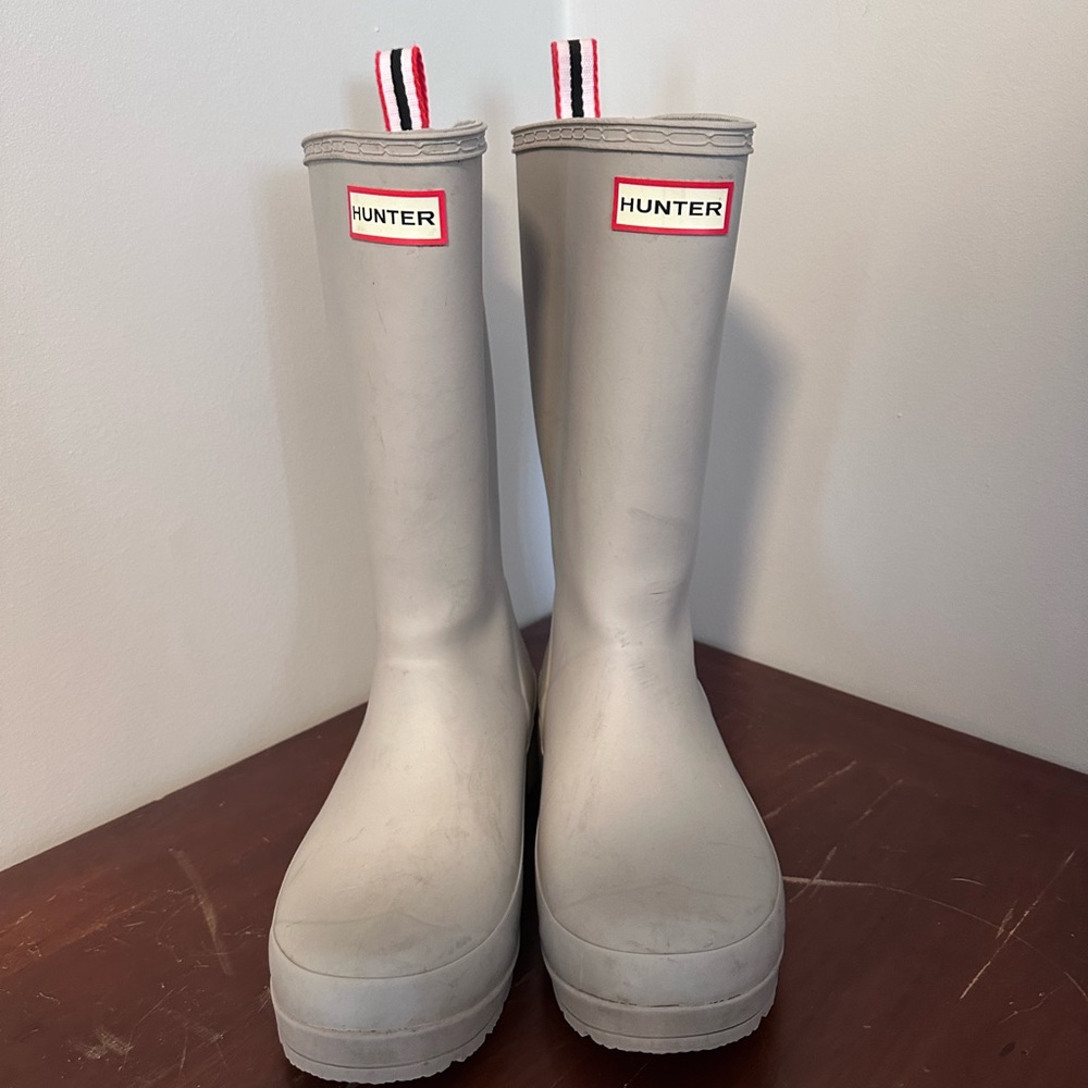 Hunter play tall boots grey size 7 women’s